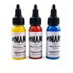Colored Tattoo Ink – 30ml 3-Bottle Set (Yellow, Red, Blue Primary Colors) – Professional Tattoo Ink