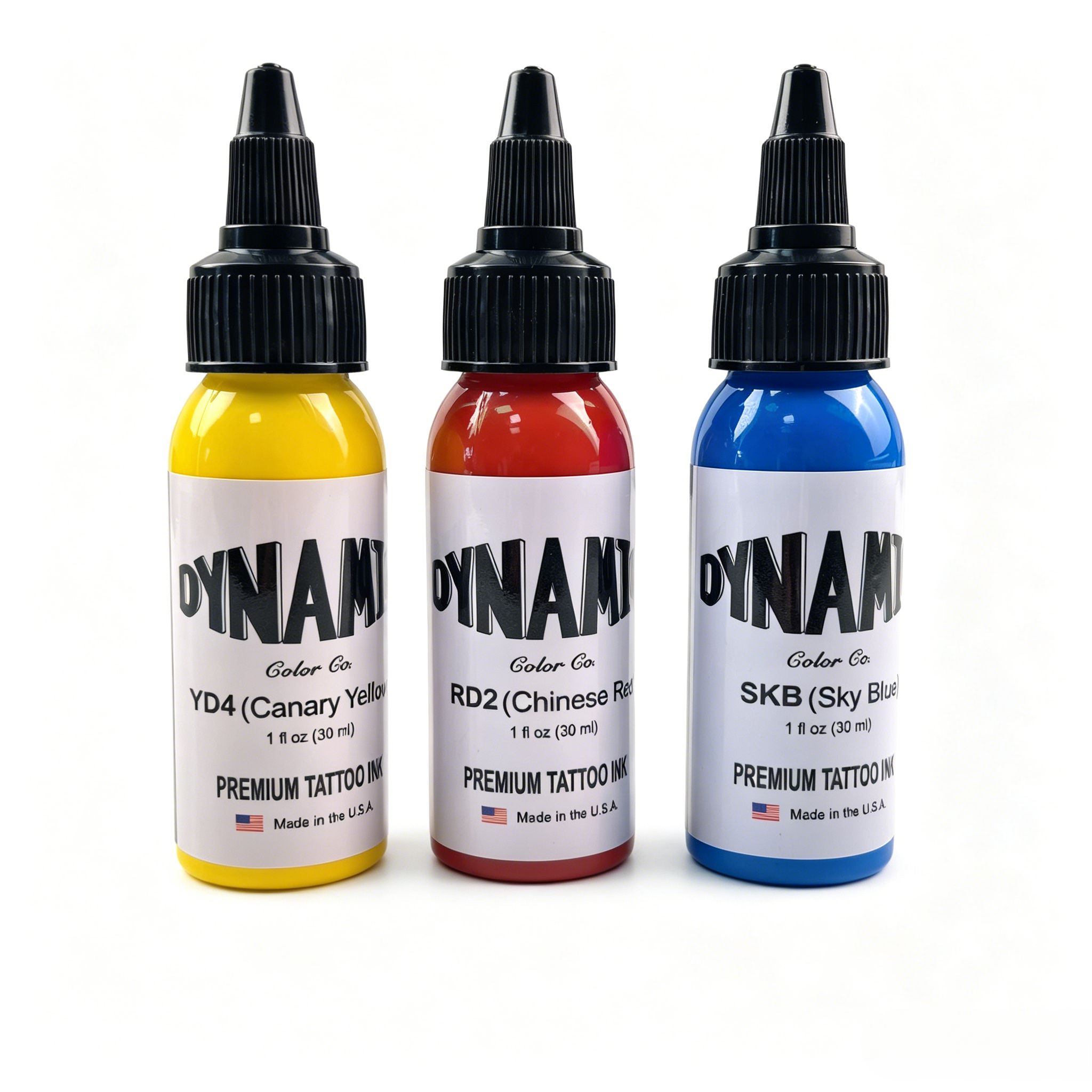 Colored Tattoo Ink – 30ml 3-Bottle Set (Yellow, Red, Blue Primary Colors) – Professional Tattoo Ink