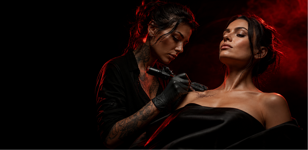 Professional tattoo equipment and tattoo art by TATOO