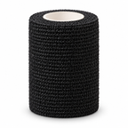Black self adhesive tattoo grip wrap roll on a white background