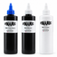 Black and white 240ml tattoo ink bottles on a white background
