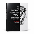 Tattoo transfer paper package on a white background