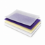 Purple tattoo transfer paper layers displayed on a white background