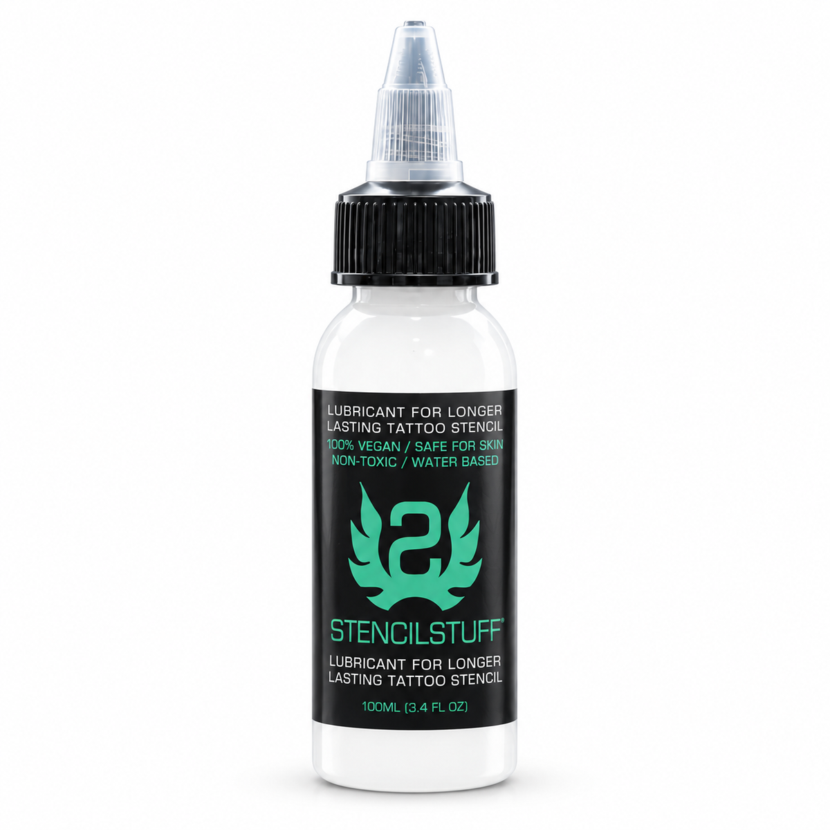 Tattoo stencil transfer gel bottle with precision cap on a white background Main image