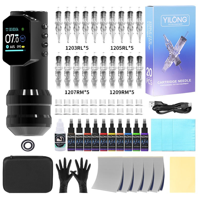 Black Tattoo Pen Kit with Digital Display Main image