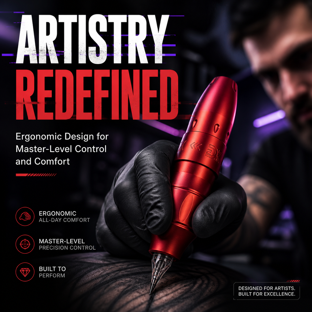 Aluminum Alloy Tattoo Pen – High-Performance Motor Tattoo Machine – Specialized Device for Tattooing and Permanent Makeup