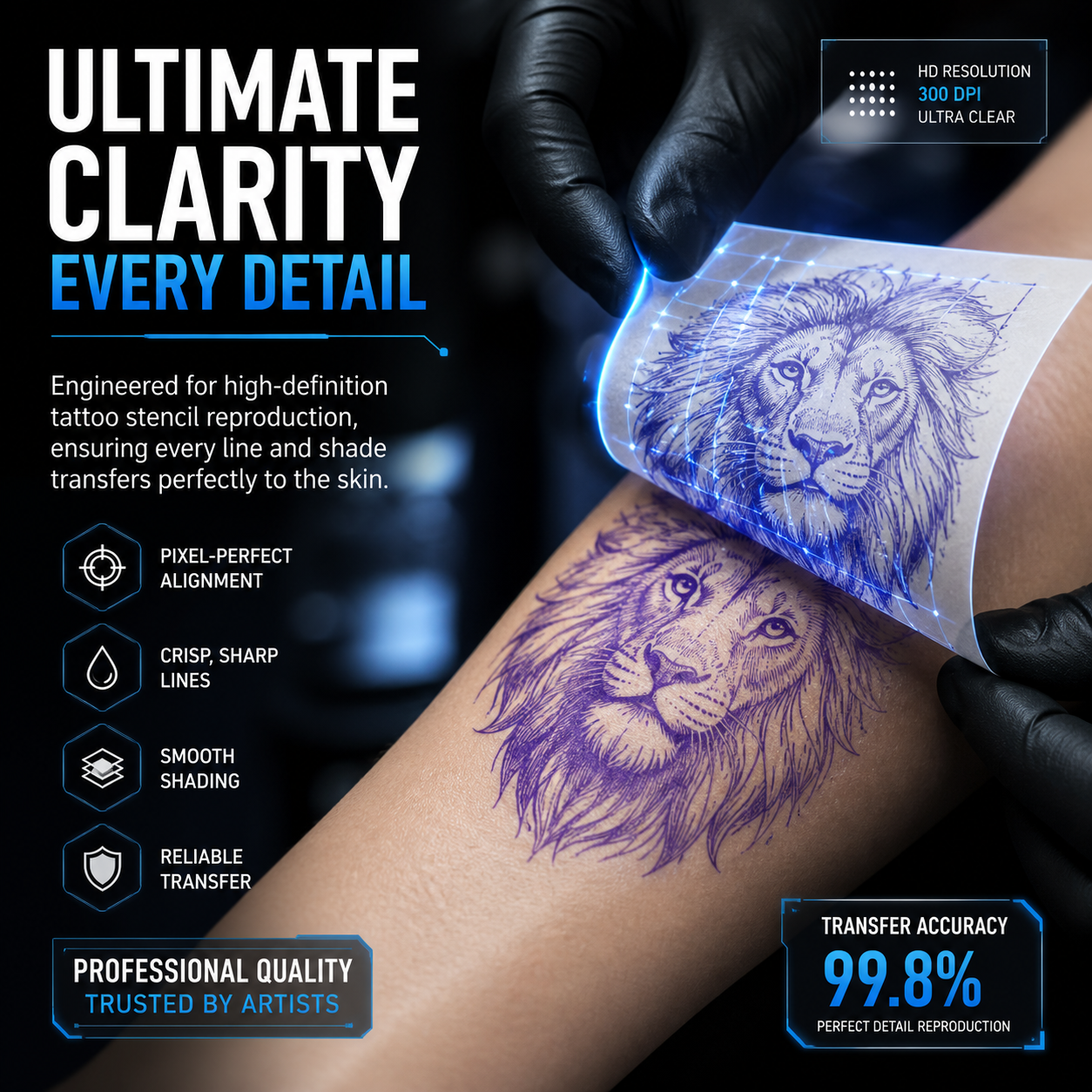 4-Ply Tattoo Transfer Paper (A4) – Tattoo Copy Paper; Consumables for Hand-Drawn or Machine-Printed Tattoo Designs