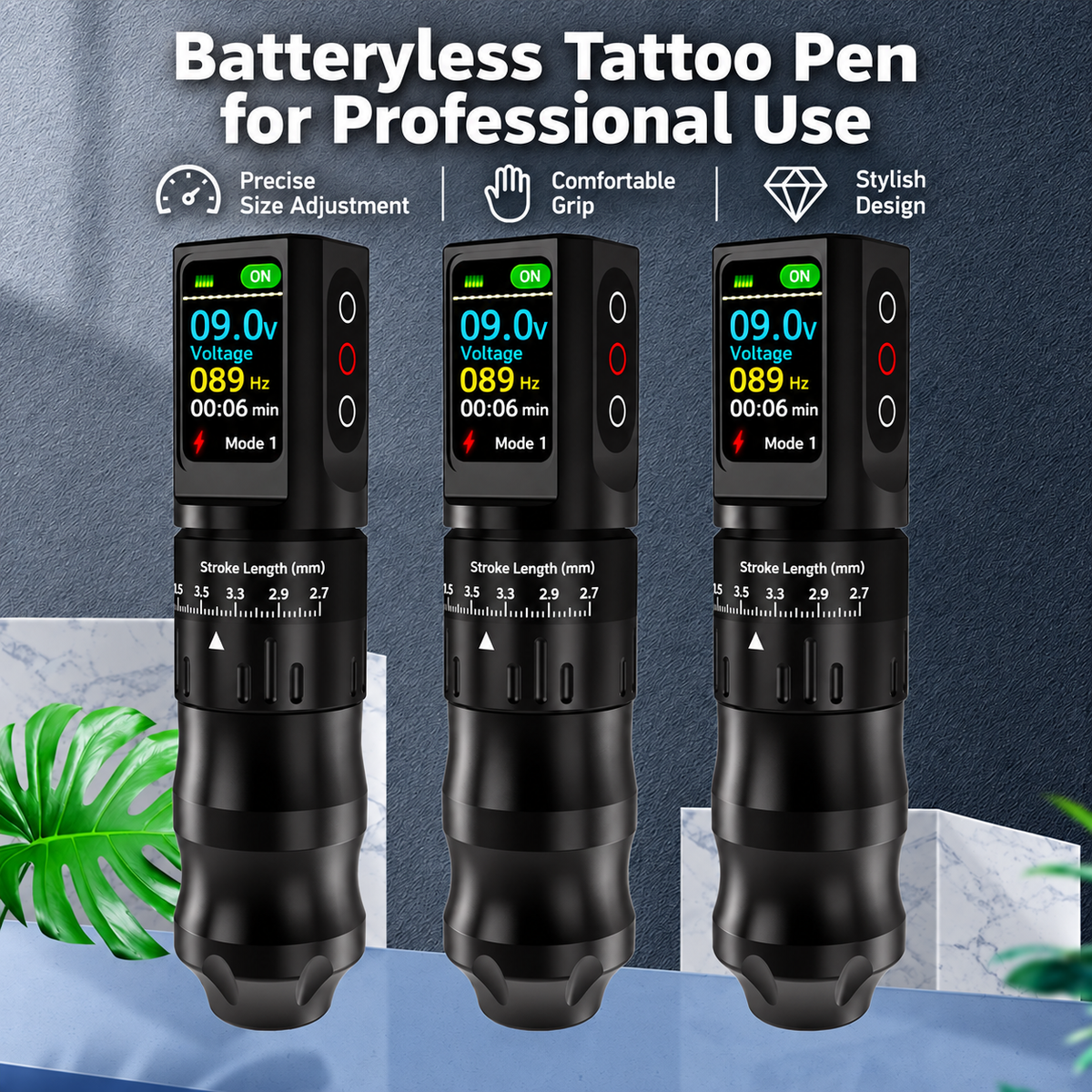 Wireless Tattoo Pen with Large Digital Display