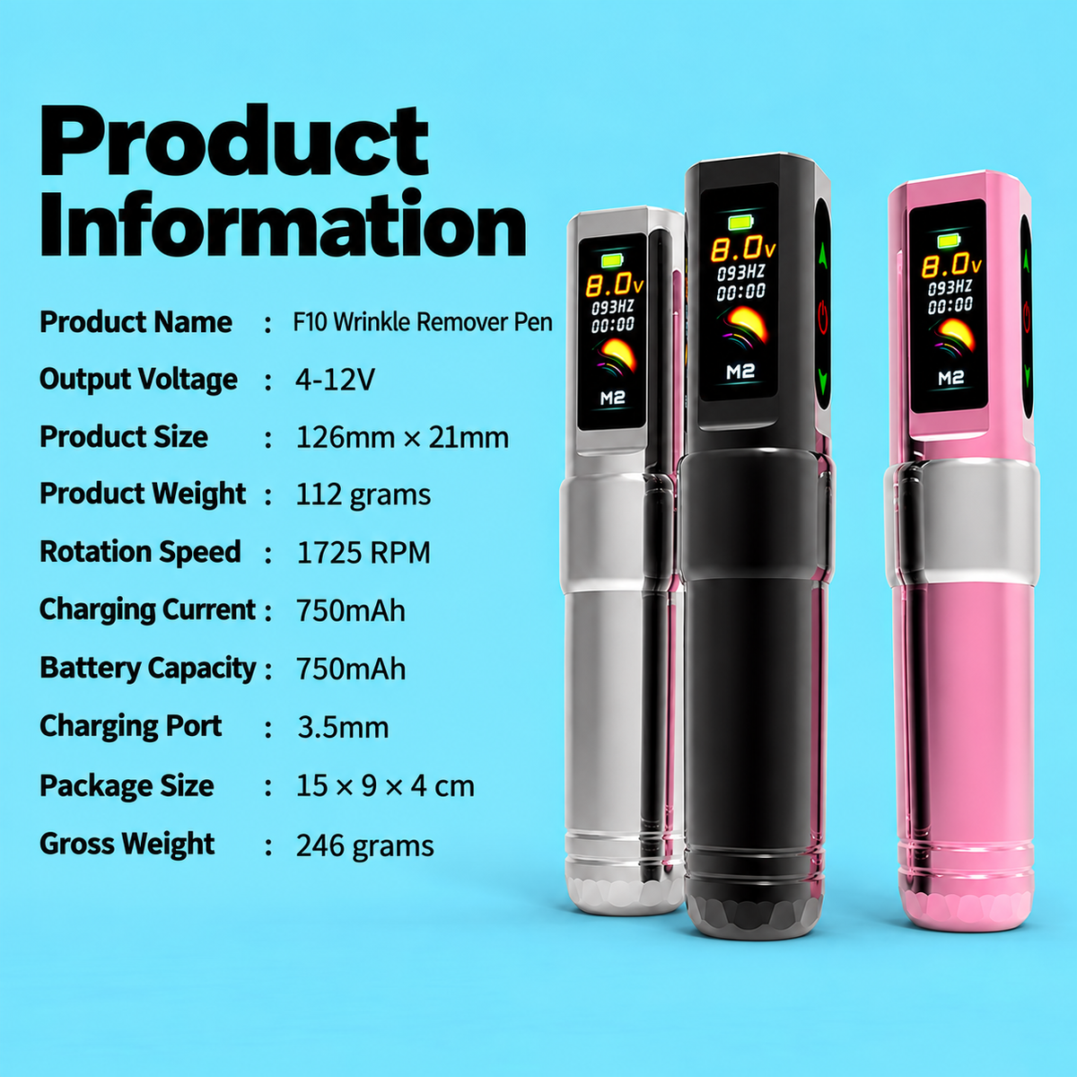 Slim Tattoo Pen with Digital Display