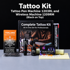 Black Tattoo Pen Kit with Red Accent