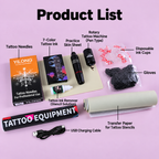 Black Tattoo Pen Kit with Red Accent